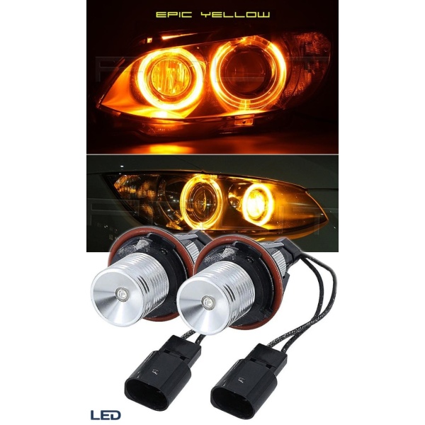 Set 2 Becuri Led Marker Angel Eyes Bmw E39 E60 E61 E39 E63 E64 E65 E66 E83 X5, Galben KRU164